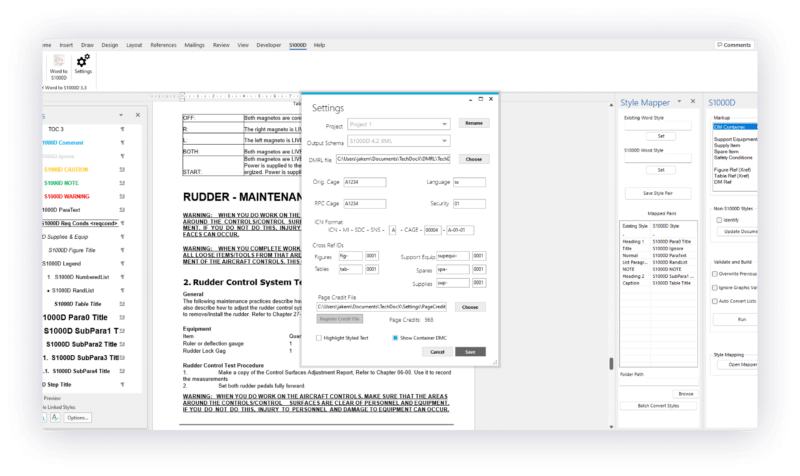 Convert Word to S1000D with our intuitive style mapper