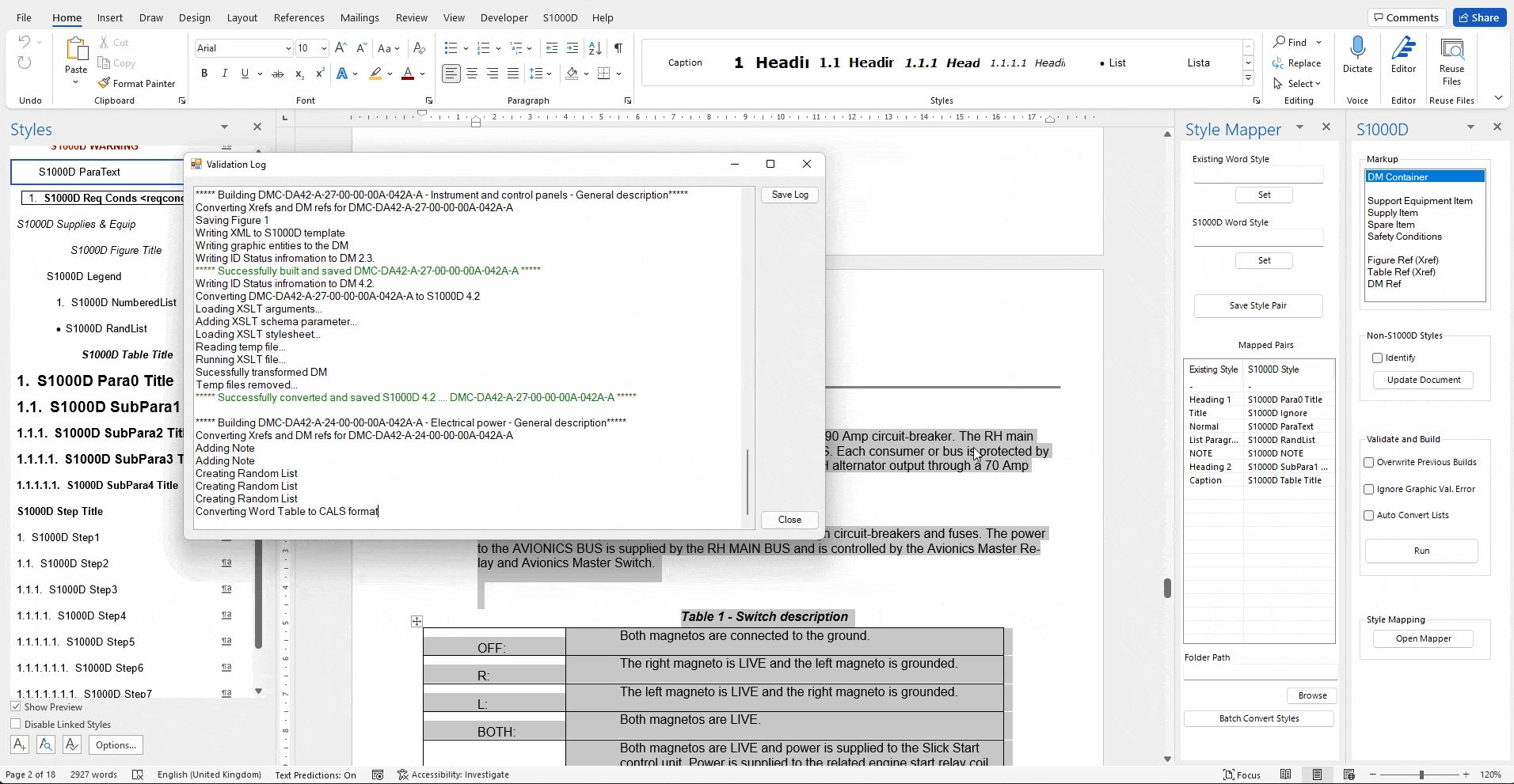 Convert existing MS Word documents into S1000D Data Modules